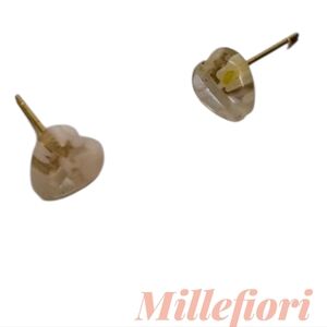 Heart Millefiori Glass 14K Gold Plated Earrings